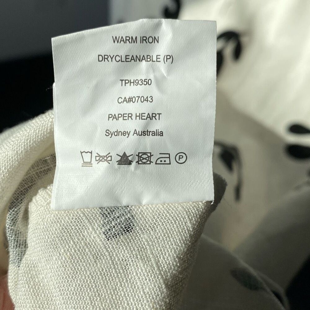 PAPER HEART Linen Blend Black Leaf Print White Maxi Dress Size M 
NWT/002 - Picture 15 of 15